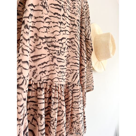Lovers + Friends x Revolve | Heart Babydoll Drop Waist Zebra Animal Print | Sz S - Picture 5 of 10